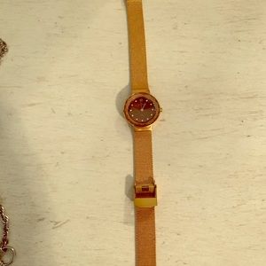 Skagen bronze watch with simulated diamonds